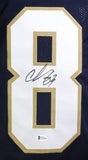 Chase Claypool Autographed Navy Blue College Style Jersey - Beckett W Auth *8