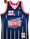 Clyde Drexler Signed Rockets Mitchell & Ness Hardwood Swingman Jersey- JSA W