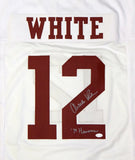 Charles White Heisman Autographed White W/ Maroon College Style Jersey- JSA Auth