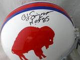 O. J. Simpson Autographed Buffalo Bills F/S 65-73 TB Helmet with HOF- JSA W Auth