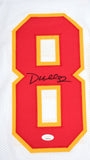 Dante Hall Autographed White Pro Style Jersey- JSA W *Black