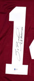 Sam Bradford Autographed Crimson College Style Jersey w/Heisman #1- Beckett W