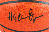 Drexler/Olajuwon Autographed Wilson NBA Basketball - JSA Witnessed *Black