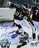 LeSean McCoy Autographed Eagles 8x10 Snow Photo - JSA W  *Blue