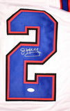 Jim Kelly Autographed White Pro Style Jersey- JSA W *Silver