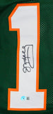 Jim Kelly Autographed Green College Style Jersey-Beckett W Hologram *Black