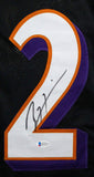 Ray Lewis Autographed Black Pro Style STAT2 Jersey - Beckett W Auth *2