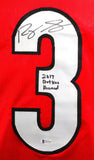 Roquan Smith Autographed Red College Style Jersey w/ 17 BA- Beckett W *Black