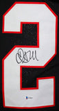 Jamal Anderson Autographed Black Pro Style Jersey- Beckett W *Black