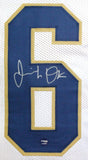 Jeremiah Owusu-Koramoah Autographed White College Style Jersey- Prova *Silver