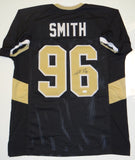 Justin Smith Autographed Black College Style Jersey- JSA Witnessed Auth