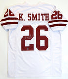 Kevin Smith Signed White College Style Jersey w/ Insc- The Jersey Source Auth *2