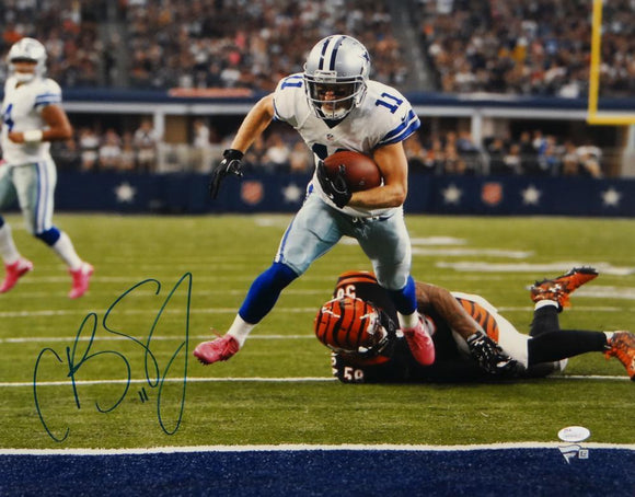 Cole Beasley Autographed Cowboys16x20 Scoring TD Photo - JSA W Auth *Blue