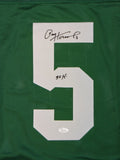 Paul Hornung Autographed Green College Style Jersey w/ 59 HT and JSA W Auth