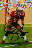 Derrick Brooks Signed TB Buccaneers Goal Line Art Card w/ HOF-JSA W Auth *Blue L