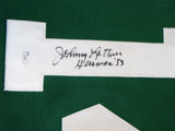 Johnny Lattner Autographed Green College Style Jersey- JSA Authenticated