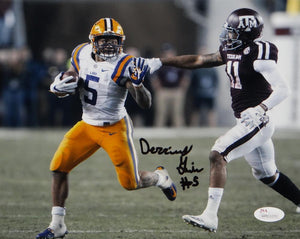 Derrius Guice Autographed LSU 8x10 Against Texas A&M Photo - JSA W Auth *Black