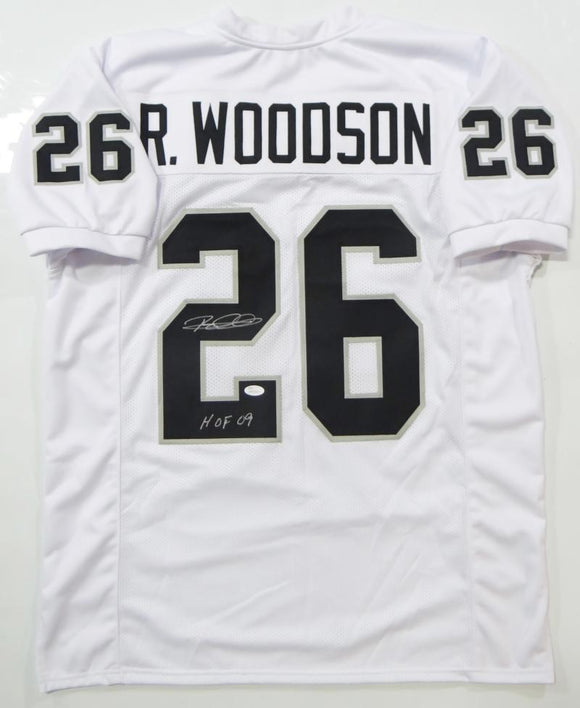 Rod Woodson Autographed White Pro Style Jersey w/ HOF- JSA Witness Auth *2