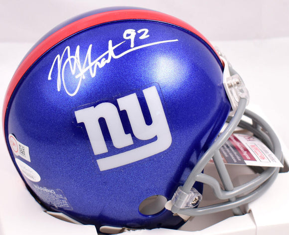 Michael Strahan Autographed New York Giants Mini Helmet- JSA Witnessed *White