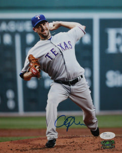 Cliff Lee Autographed 8x10 Rangers Pitching Photo- JSA Authenticated