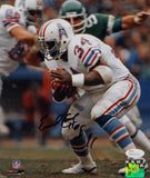 Earl Campbell Signed Oilers 8x10 White Jersey PF Photo W/ HOF- JSA W Auth *Black