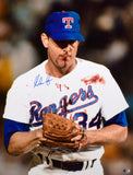 Nolan Ryan Signed Texas Rangers 16x20 Bloody Lip Photo- AIV Hologram *Blue