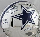 Tony Dorsett Signed Dallas Cowboys F/S Chrome Helmet w/ 5 Insc -JSA W Auth *Blue