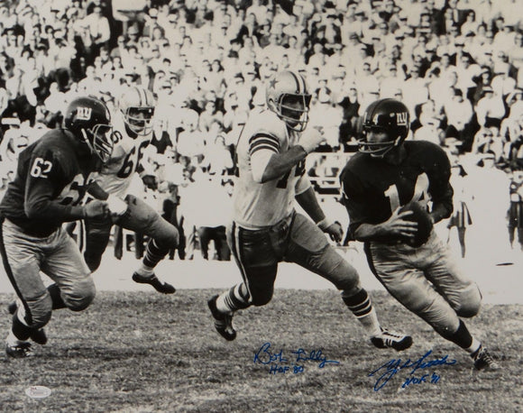 Bob Lilly & Y.A. Tittle HOF Autographed 16x20 B & W Photo- JSA W Authent