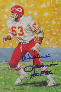 Willie Lanier Autographed KC Chiefs Goal Line Art Card W/ HOF- JSA W Auth *Blue