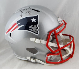 Sony Michel Autographed NE Patriots Full Size Speed Helmet - Beckett Auth *Black