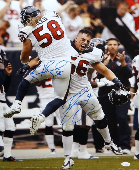 Brian Cushing Brooks Reed Autographed 16x20 Celebrating Photo- JSA W Auth