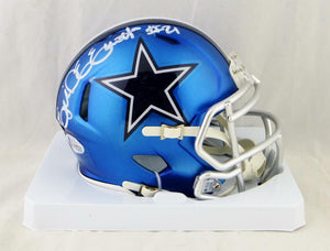 Ezekiel Elliott Autographed Cowboys Blaze Mini Helmet- Beckett Auth *White