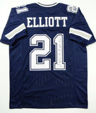 Ezekiel Elliott Autographed Blue Pro Style Jersey - Beckett W Auth *1