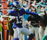 Odell Beckham Jr Autographed NY Giants 16x20 PF Passing -JSA W Auth *Silver