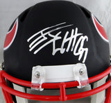 JJ Watt Autographed Houston Texans F/S Flat Black Helmet- JSA W Auth *Silver