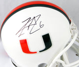 Lamar Miller Autographed Miami White Riddell Mini Helmet- JSA W Auth *Black