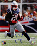 Sony Michel Autographed New England Patriots 8x10 Running PF Photo- Beckett