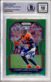 2020 Panini Prizm Green #111 Courtland Sutton Broncos BAS Autograph 10