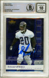 2002 Finest #109 Ed Reed RC Baltimore Ravens BAS Autograph 10