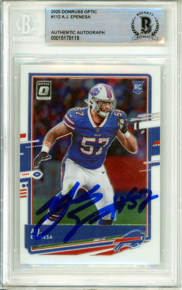 2020 Donruss Optic #112 AJ Epenesa RC Buffalo Bills BAS Autograph 10