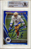 2020 Panini Prizm Draft Blue #147 Jeremiah Owusu-Koramoah RC 015/199 Notre Dame