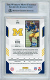 2021 Panini Score #346 Kwity Paye RC Michigan BGS Autograph 10