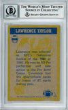 1982 Topps In Action #435 Lawrence Taylor RC New York Giants BAS Autograph 10