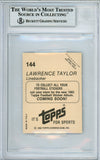 1982 Topps Stickers #144 Lawrence Taylor RC New York Giants BAS Autograph 10