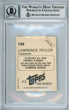 1982 Topps Stickers #144 Lawrence Taylor RC New York Giants BAS Autograph 10