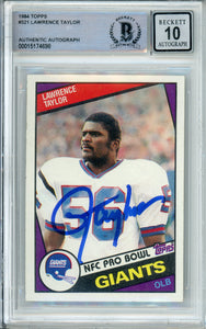 1984 Topps #321 Lawrence Taylor New York Giants BAS Autograph 10