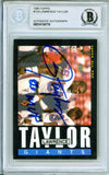 1985 Topps #124 Lawrence Taylor '86 MVP New York Giants BAS Autograph 10