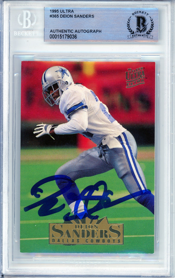 1995 Fleer Ultra Extra #365 Deion Sanders Atlanta Falcons BAS Autograph 10