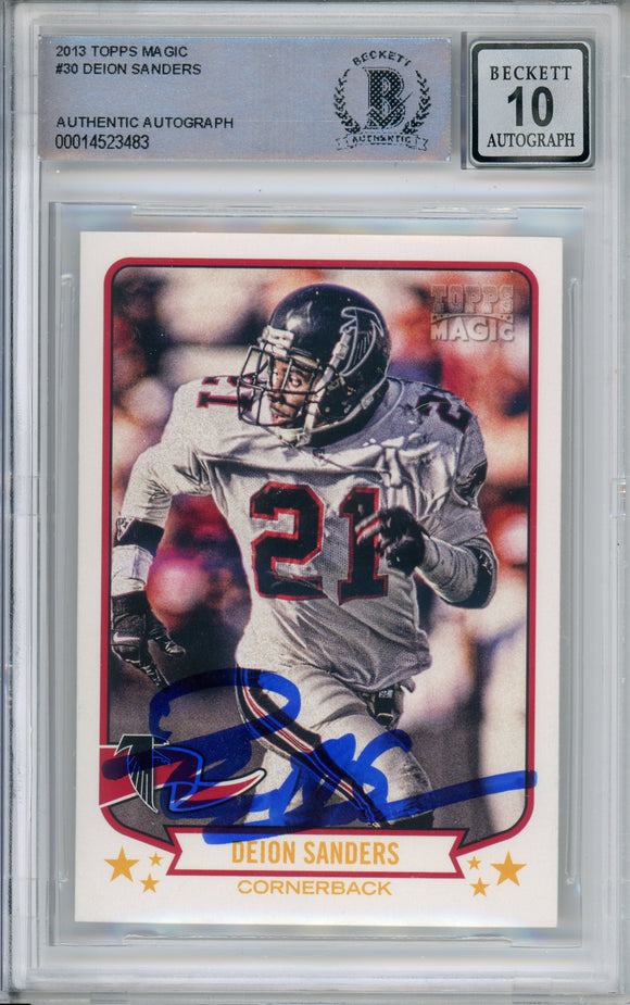 2013 Topps Magic #30 Deion Sanders Atlanta Falcons BAS Autograph 10