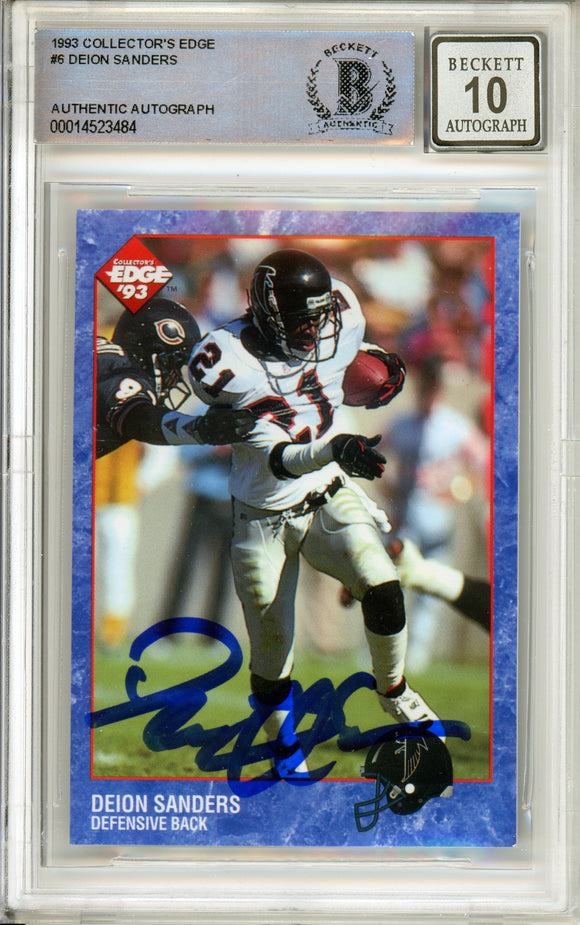 1993 Collector's Edge #6 Deion Sanders Atlanta Falcons BAS Autograph 10